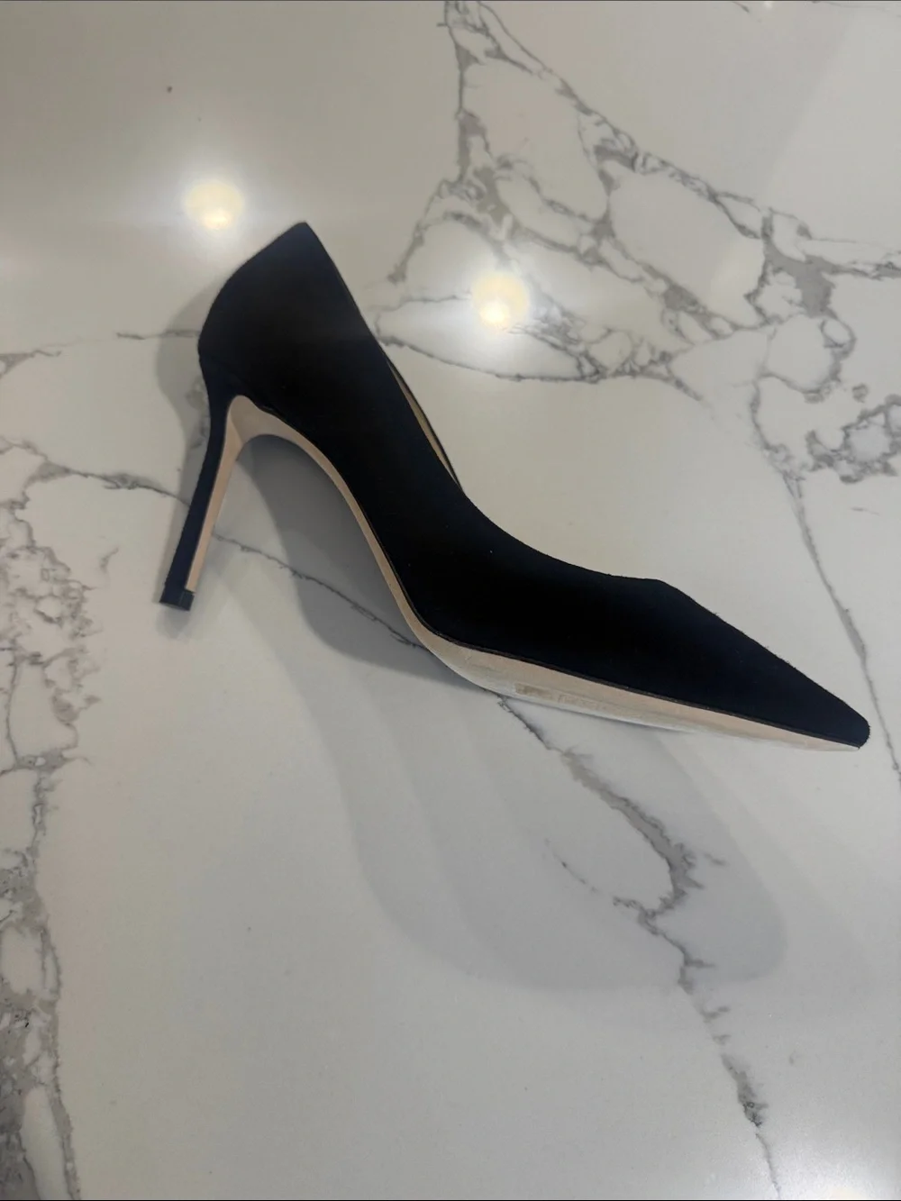 Jimmy Choo Black Suede Pointed-Toe Stiletto Pump - Picture 5 of 7